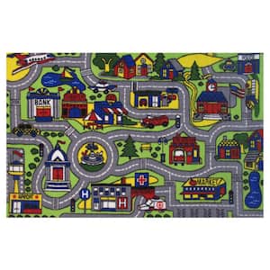 Fun Time Driving Time Multi 7 ft. x 10 ft. Area Rug