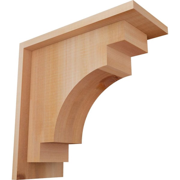 Ekena Millwork 5-1/2 in. x 12 in. x 12 in. Western Red Cedar Mediterranean Smooth Corbel with Backplate