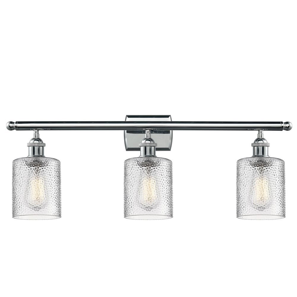 Cobbleskill 26 in. 3-Light Polished Chrome Vanity Light with Glass Shade price history on PriceWatchPro