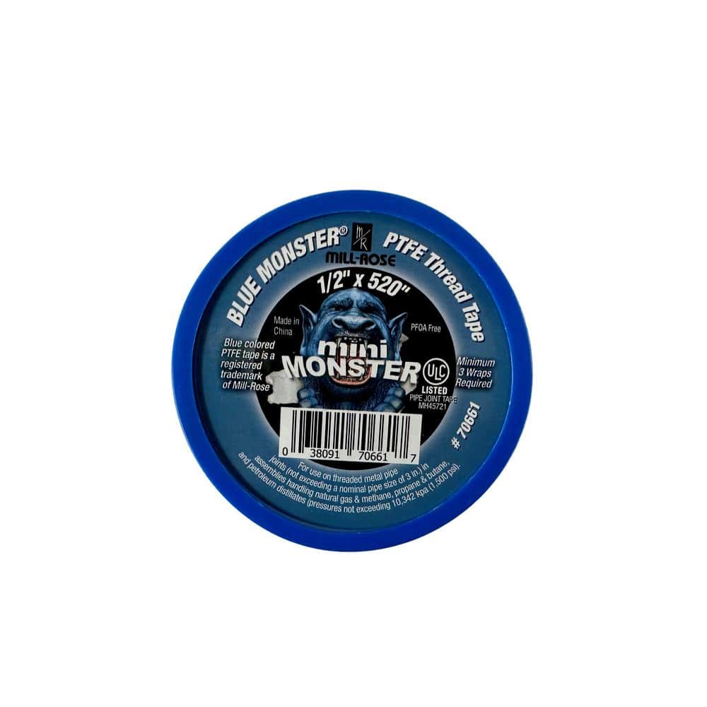 Reviews for Blue Monster 1/2 in. x 520 in. PTFE Thread Seal Tape Pg 1