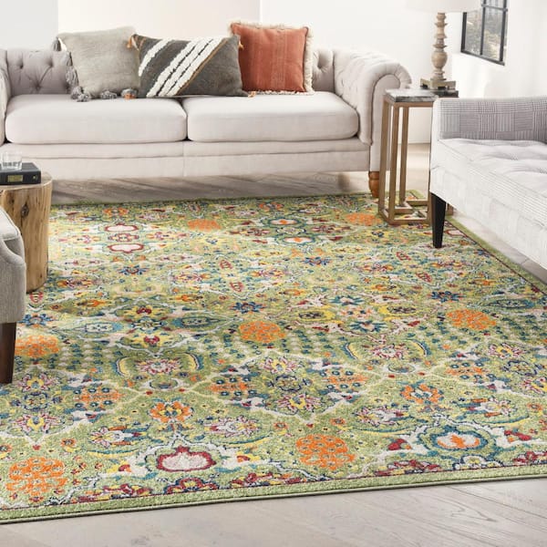 Allur Sage Ivory 9 ft. x 12 ft. Floral Bohemian Modern Area Rug