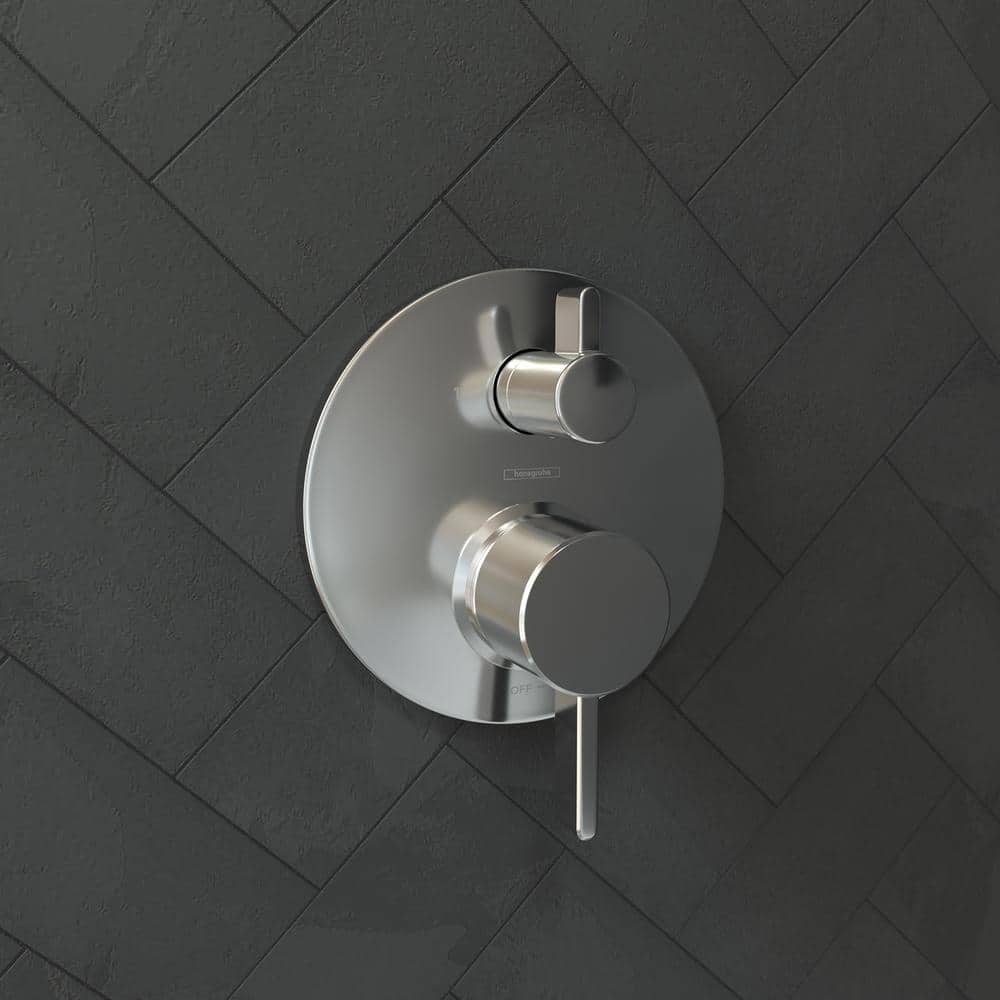 Polished Chrome Wall-Mounted Lever Shower Trim