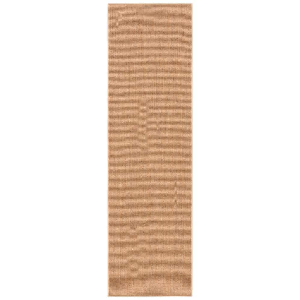Beige Handmade Wool Runner Rug with Non-slip Backing