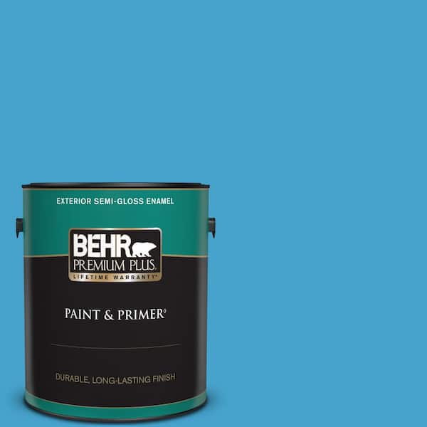 BEHR PREMIUM PLUS 1 gal. #540B-6 Sea Ridge Semi-Gloss Enamel Exterior Paint & Primer