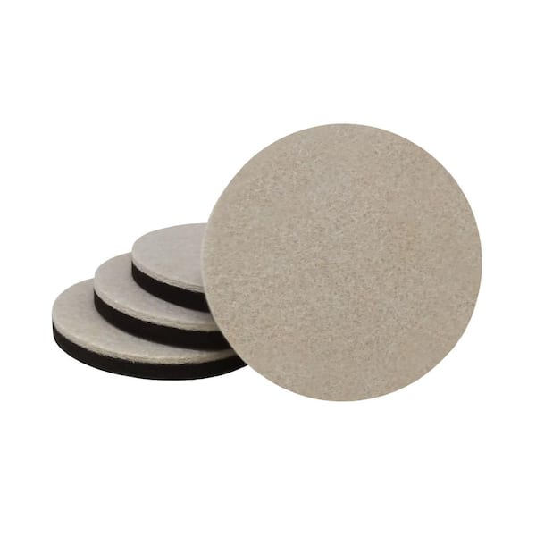 Everbilt 5 in. Beige and Black Round Felt Heavy Duty Furniture Slider Pads  for Hard Floors (4-Pack) 4713344EB - The Home Depot
