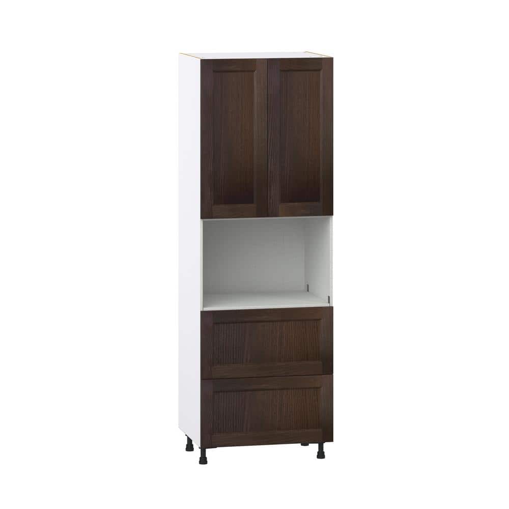 J COLLECTION Lincoln Chestnut Solid Wood Assembled Pantry Microwave ...
