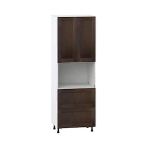 Lincoln Chestnut Solid Wood Assembled Pantry Microwave Kitchen Cabinet with2 Drawer (30 in. W x 89.5 in. H x 24 in. D)