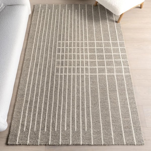 Xyla Striped Grey 9 ft. x 12 ft. Indoor Area Rug