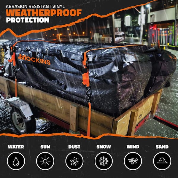 Mockins 40 cu. ft. Waterproof Black Hitch Cargo Carrier Bag (84 in. x 24 in. x 34 in.) with 3 Buckle Straps, Lock and Carry Case