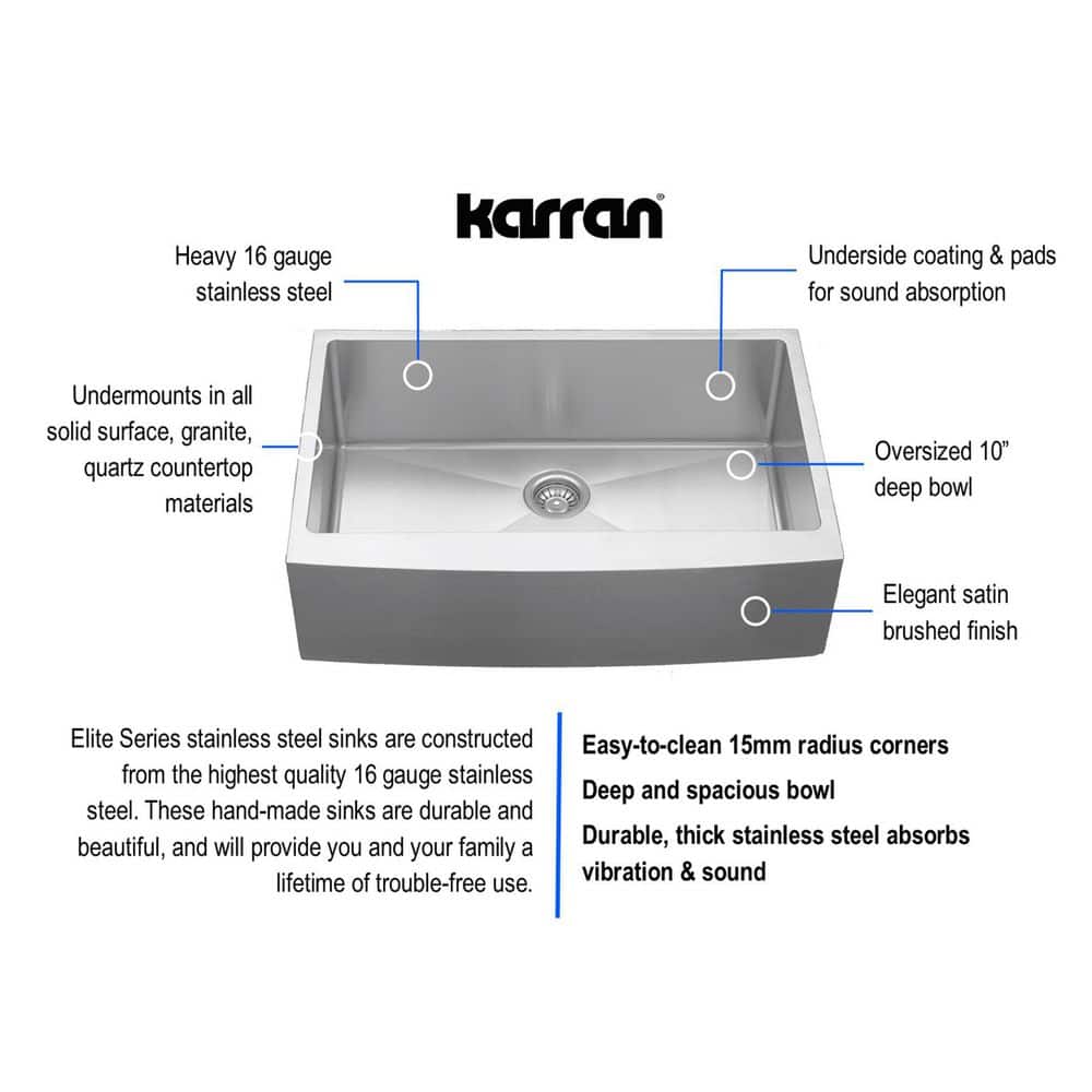 Stainless Steel 33'' Single Bowl Farmhouse Kitchen Sink