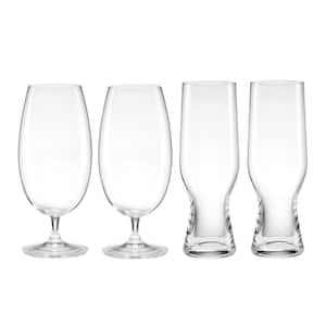 16 oz. Clear Glass Classic Assorted Beer Glass, Stackable (Set of 4)