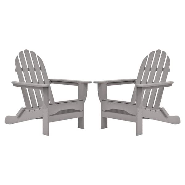 DUROGREEN Icon Light Gray Recycled Plastic Adirondack Chair (2-Pack)