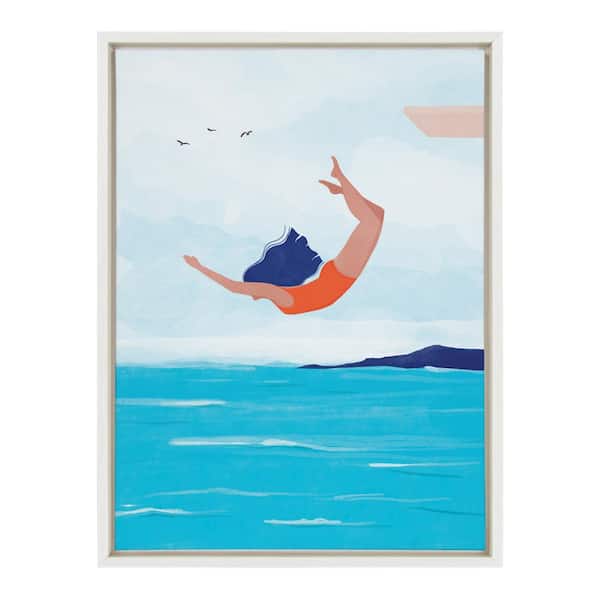 Kate and Laurel Sylvie Jump by Maja Tomljanovic Framed Canvas Culture Art Print 24 in. x 18 in.