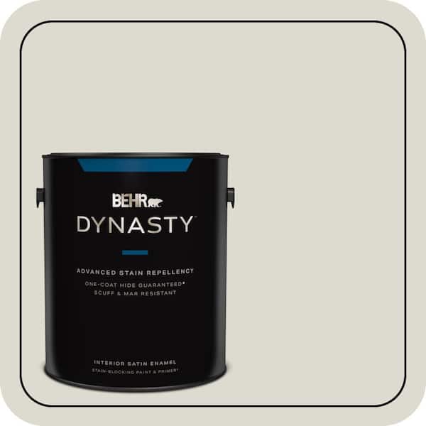 BEHR DYNASTY 1 gal. #790C-2 Silver Drop Satin Enamel Interior Stain-Blocking Paint and Primer