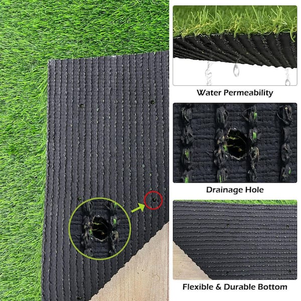 Agfabric 6 ft. x 8 ft. Green Artificial Grass Carpet 1.18 in. Mat for Outdoor Garden Landscape Balcony Dog Grass Rug