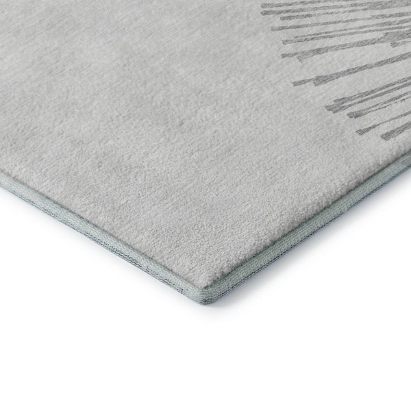 Mayfield Premium Machine Washable Indoor/Outdoor Geometric AMF642 Gray 1 ft. 8 in. x 2 ft. 6 in. Area Rug