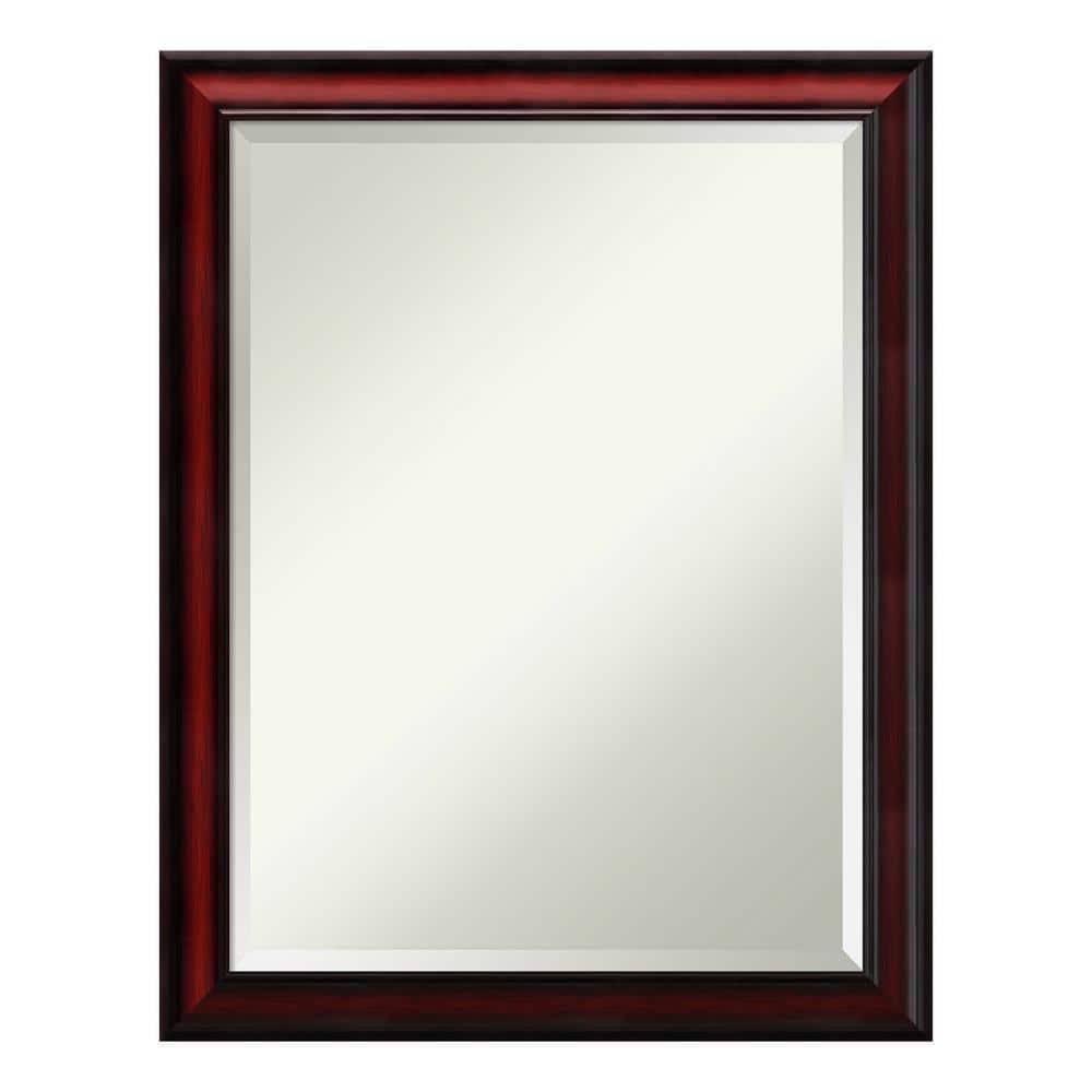 Rubino Cherry Beveled Wood Bathroom Vanity Mirror