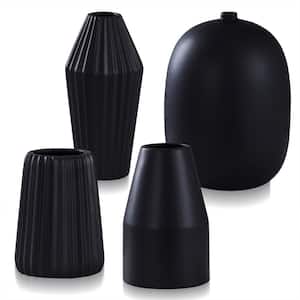 For Living Room Table Black Decorative Vase Ginger Jar 5 in.