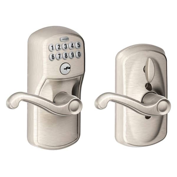 Schlage Plymouth Satin Nickel Electronic Keypad Door Lock with
