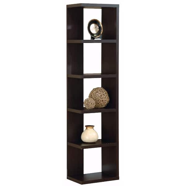 Benjara Simple and Stylish Brown Corner Display Cabinet