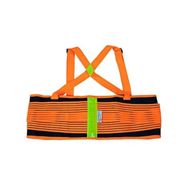 Safe Handler 2X-Large Orange and Black Reflective Safety Lift Belt with Lifting Support Weight Belt