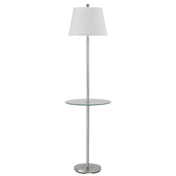 pole lamp with glass table