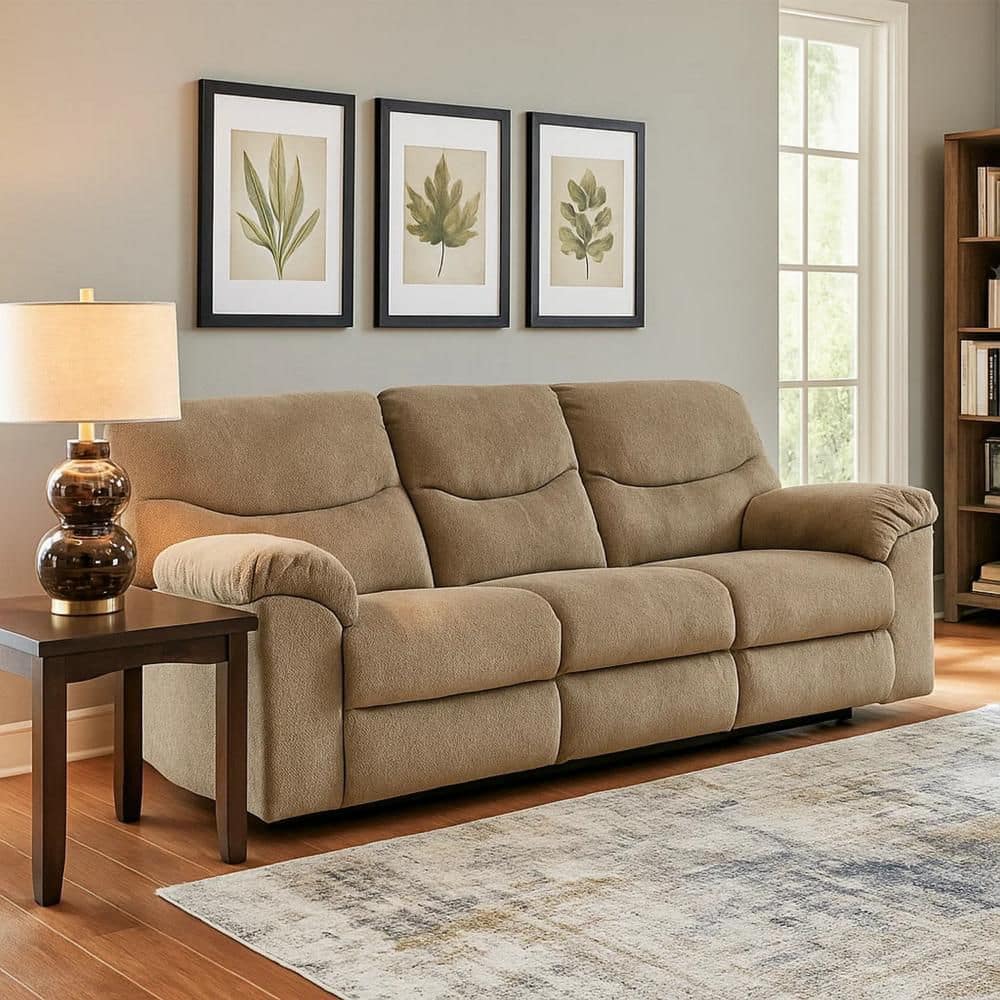 41 in. Pillow Top Arm Polyester Rectangle Manual Recliner Sofa in Brown price history on PriceWatchPro