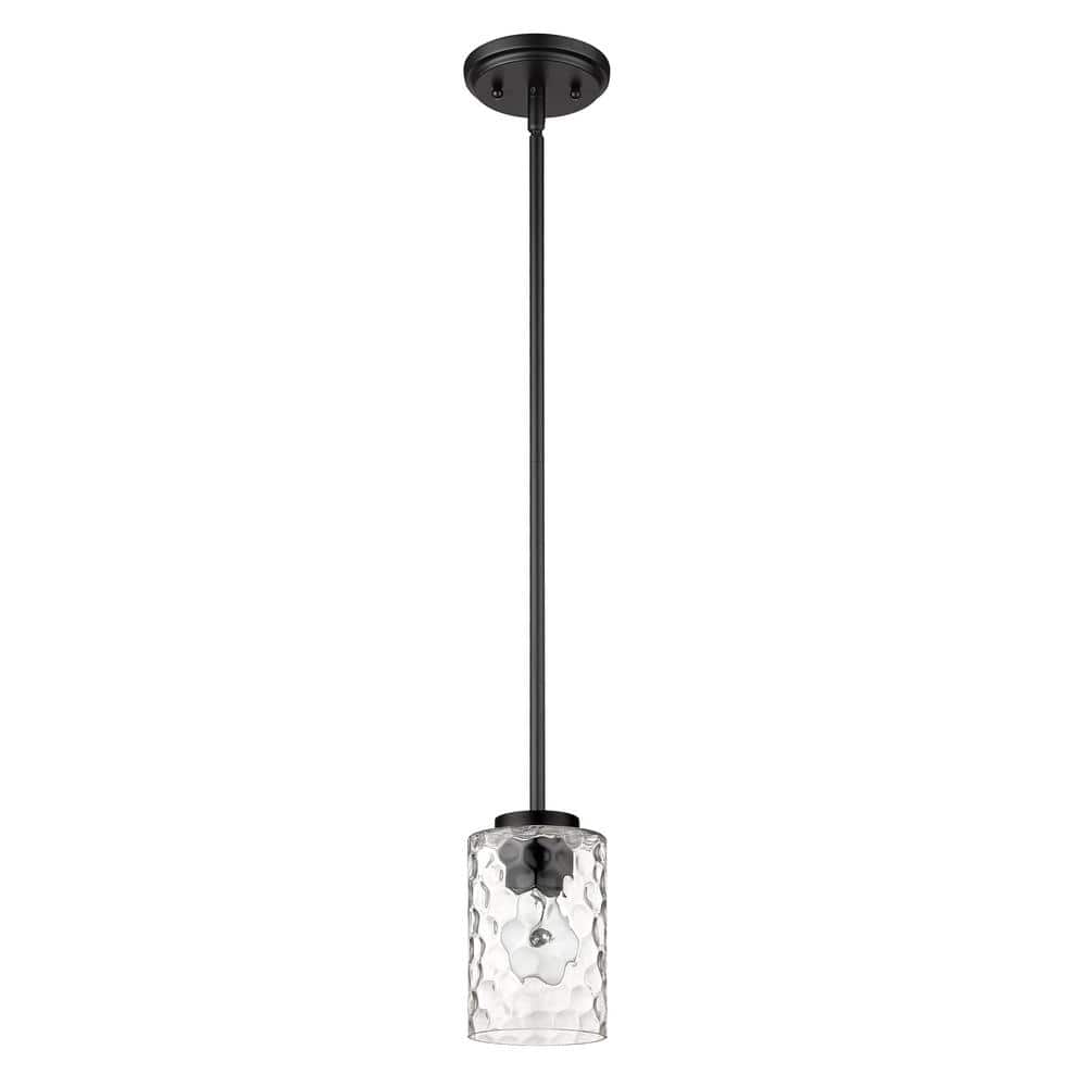 Livvy 7" Matte Black Glass Pendant Light