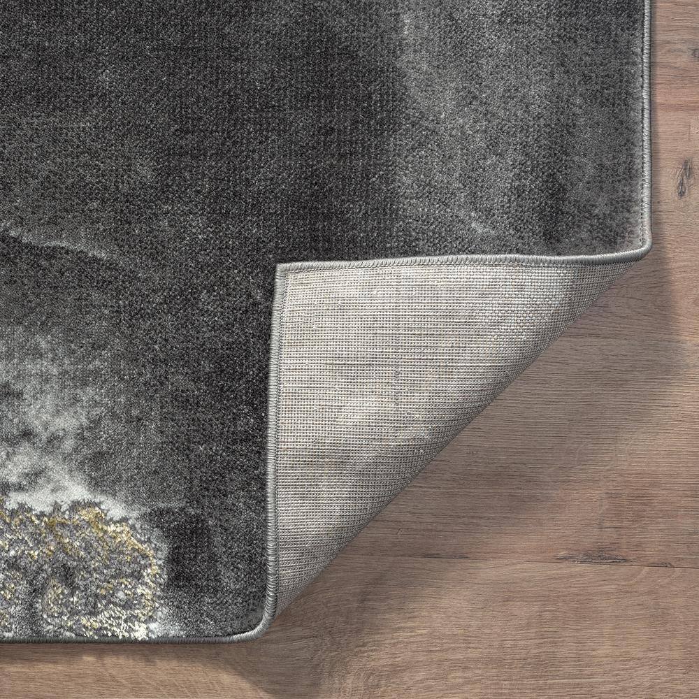 Gray and Gold Marble Print 4' x 6' Rectangular Area Rug
