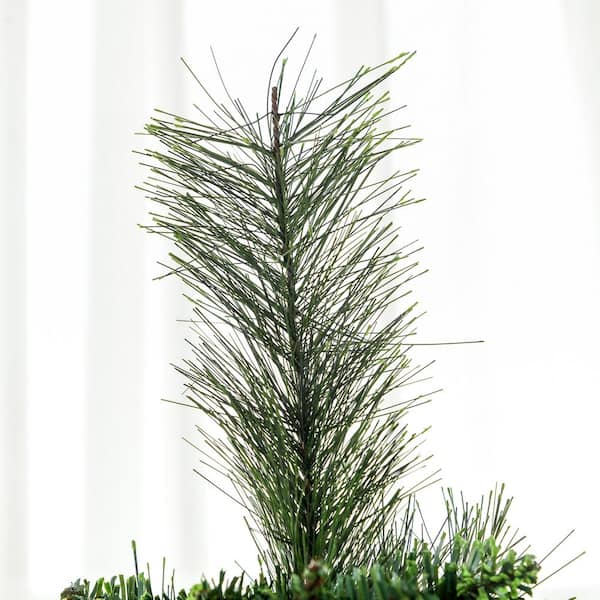 HOMCOM 6 ft. Tall Pencil Artificial Christmas Tree Holiday Decor with 618  Branches, Auto Open, Steel Base, Pine Needles, Green 830-737V00GN - The  Home Depot