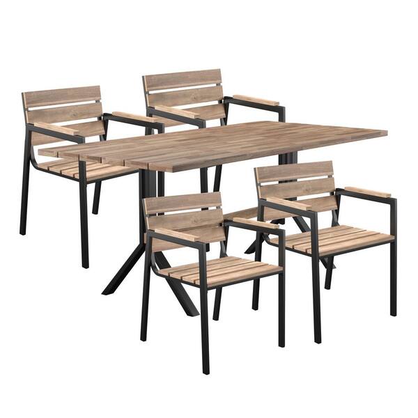 Southern Enterprises Sossmore Black 5 Piece Wood Outdoor Dining Set Hd392509 - Southern Enterprises Patio Furniture Southern Enterprises Sossmore Black 5 Piece Wood Outdoor Dining Set Hd392509 - Southern Enterprises Patio Furniture