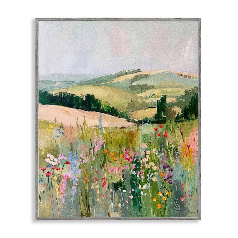 Pastel Countryside Meadows by RileyB Gray Framed Nature Giclee Art Print 30 in. x 24 in. price history on PriceWatchPro