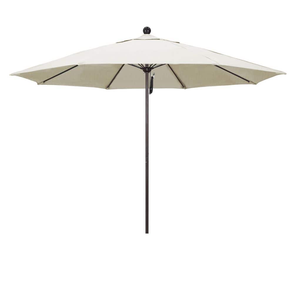 11 ft. Bronze Aluminum Market Patio Umbrella with Fiberglass Ribs Pulley Lift in Canvas Sunbrella price history on PriceWatchPro