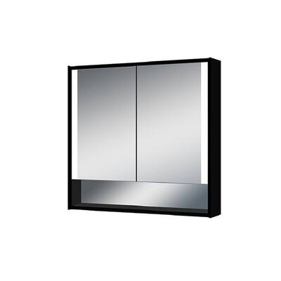 Edgar 32 in. W x 28 in. H x 5.5 in. D Lighted Impressions Surface-Mount LED Mirror Medicine Cabinet in Aluminum