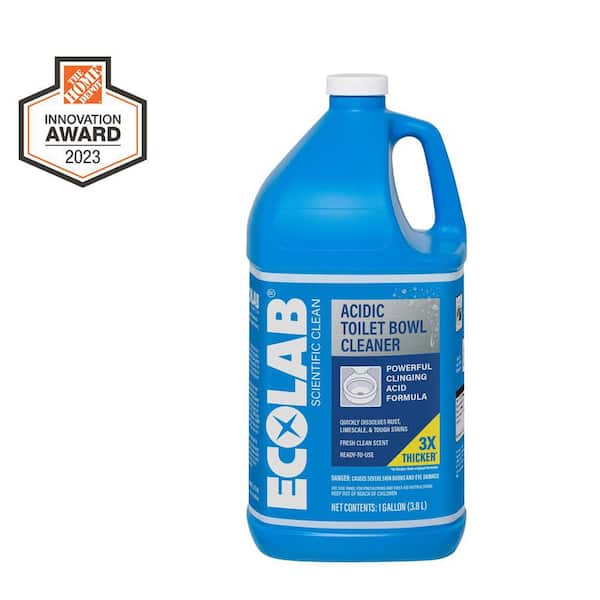 ECOLAB 1 Gal. Acidic Toilet Bowl Disinfectant, Cleaner and Limescale Remover for Bathroom Toilets and Urinals