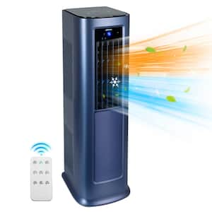 7,800 BTU (DOE) 7,00 Sq. Ft. Portable Air Conditioner Cools and 1100W Heater with Remote in Blue, Over Heat Protection