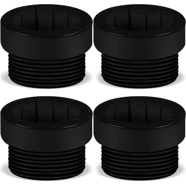 Angel Sar Pool Umbrella Pole Stabilizer Adapter for Outdoor Patio Deck 1 3/4 in. Umbrellas Insert, Black (4-Pack)