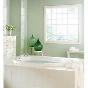 Belmont I 5 ft. Reversible Drain Acrylic Air Bath Tub in Biscuit
