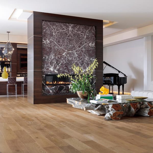 Delano French Oak 1/2 in. T x 7.5 in. W Tongue & Groove Wire brushed Engineered Hardwood Flooring (23.3 sq. ft./case)