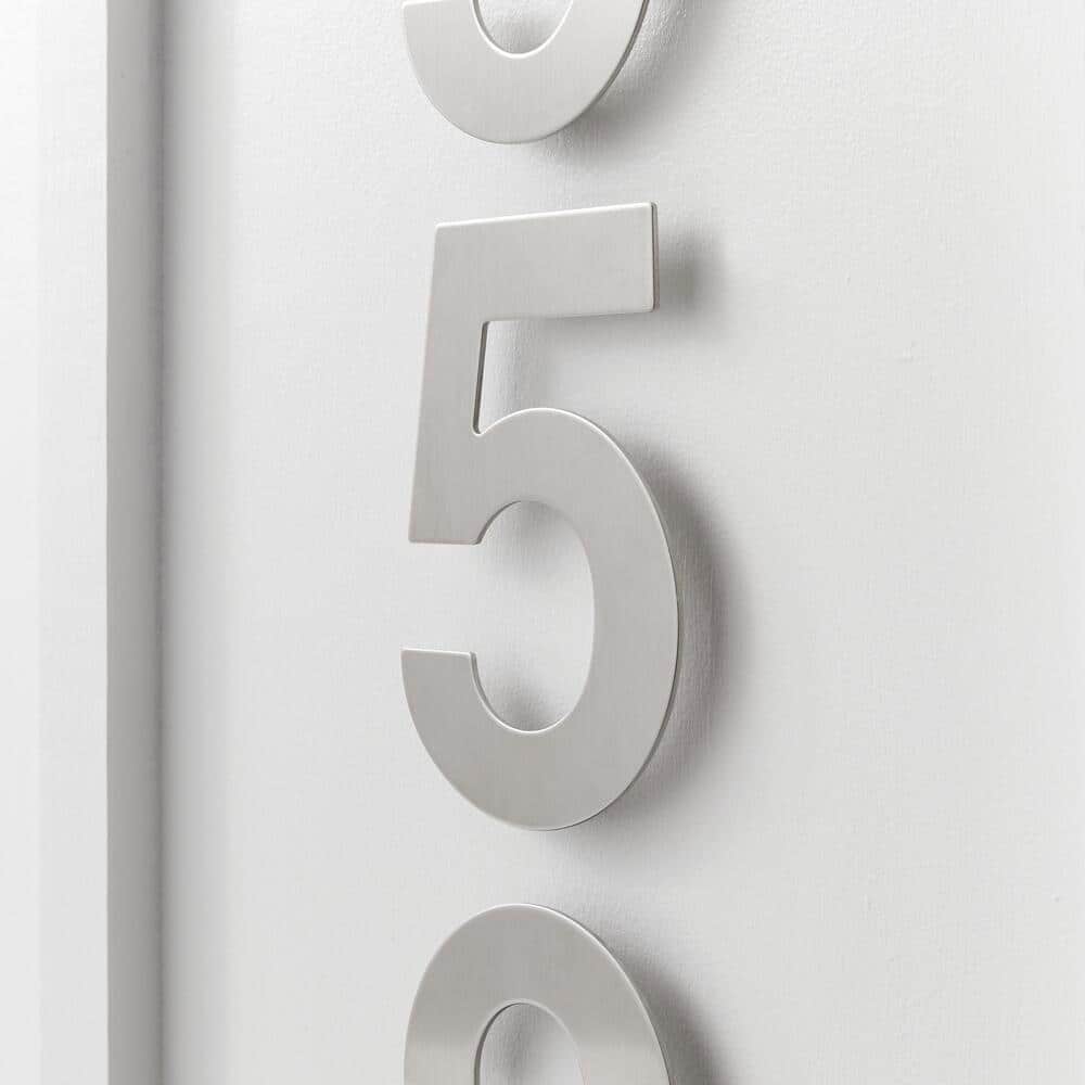6-Inch Silver Stainless Steel Floating House Number 5