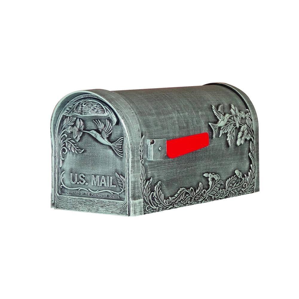 Hummingbird Verde Green Post Mount Mailbox