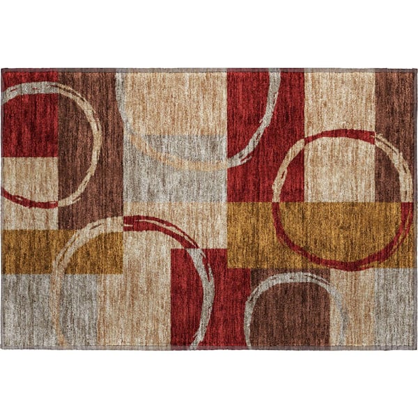 Addison Rugs Mayfield Premium Machine Washable Abstract AMF943 Wheat 2 ft. x 3 ft. Area Rug