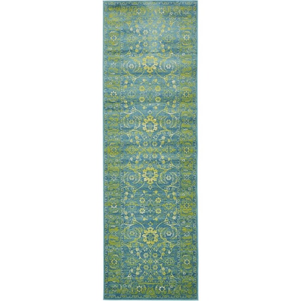 Unique Loom Imperial Ottoman Blue 3' 0 x 9' 10 Runner Rug