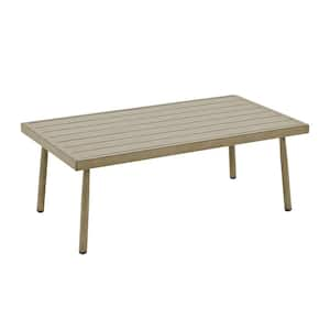 SleekLine 1-Piece Brown Aluminum Patio Coffee Table