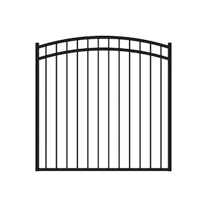 Versai 5 ft. W x 4.5 ft. H Gloss Black Steel Metal Fence Arched Walk Gate