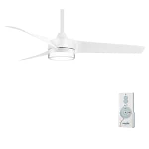Veer 56 in. LED Indoor Flat White Ceiling Fan with Remote Control