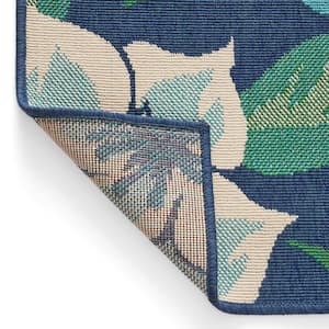 Farrah Blue and Green 5 ft. x 3 ft. Indoor/Outdoor Area Rug