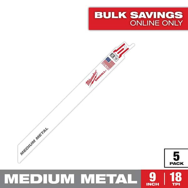 9 in. 18 TPI Medium Metal Cutting SAWZALL Reciprocating Saw Blades (5-Pack)