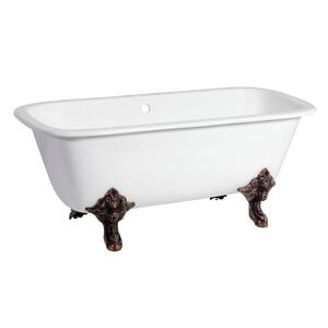 Aqua Eden Double Ended 67 in. Cast Iron Clawfoot Bathtub in Oil Rubbed Bronze