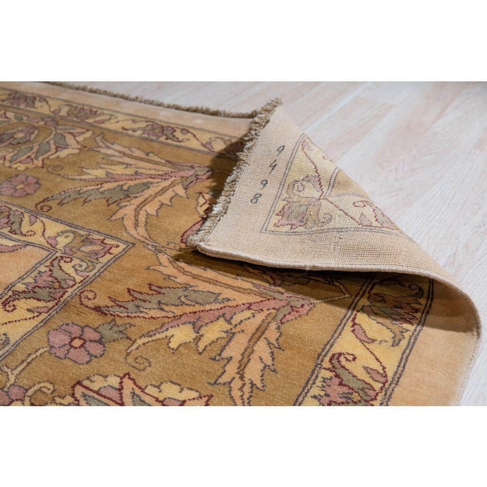 Beige Hand Knotted Wool Agra Rug, 14'10 x 23'6